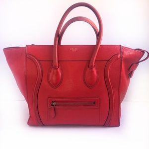 Red Celine Luggage Bag